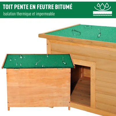 PawHut - Niche Chien sur Pied Toit Ouvrant H.58 cm - Vert