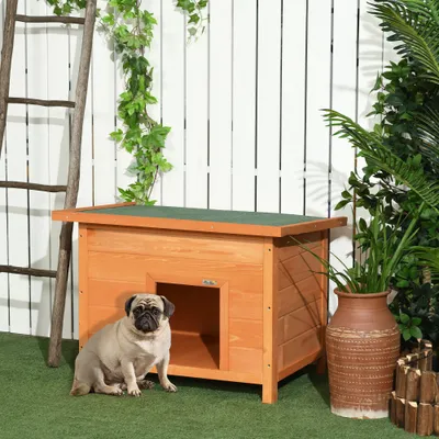 PawHut - Niche Chien sur Pied Toit Ouvrant H.58 cm - Vert