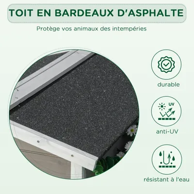 PawHut - niche villa multi-équipement - bois sapin