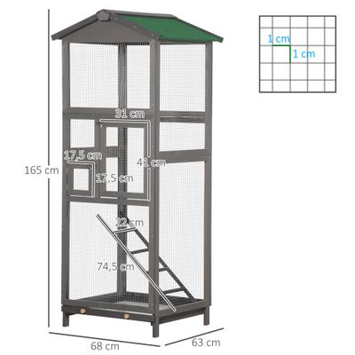 PawHut - Cage oiseaux volière grande taille 2 portes