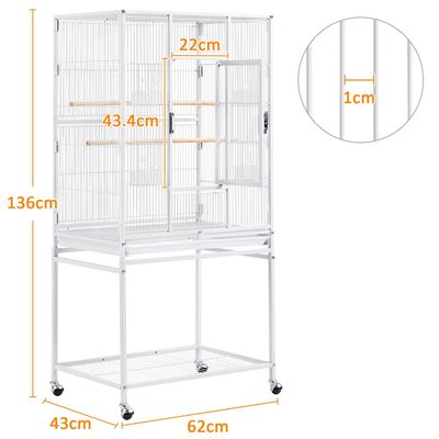 Grande Cage à Oiseaux Sur Pied En Métal Avec Loquet Robuste