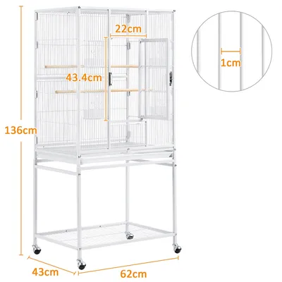 Grande Cage à Oiseaux Sur Pied En Métal Avec Loquet Robuste