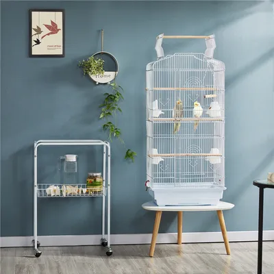 Vogelkäfig Vogelbauer Wellensittich Kanarien mit Freisitz und Zubebör