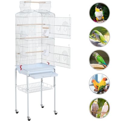 Vogelkäfig Vogelbauer Wellensittich Kanarien mit Freisitz und Zubebör