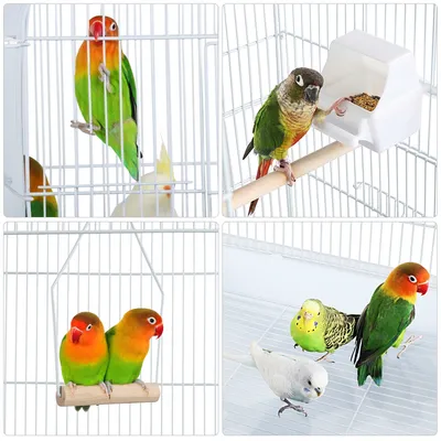 Vogelkäfig Vogelbauer Wellensittich Kanarien mit Freisitz und Zubebör
