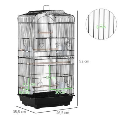 PawHut ? Cage à oiseaux volière mangeoires perchoirs plateau amovible