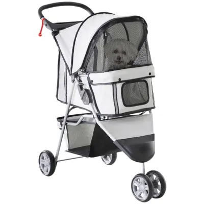 PawHut - Chariot Pliable Animaux Multi-Accessoires H.97 cm - Gris PawHut - Chariot Pliable Animaux Multi-Accessoires H.97 cm - Gris