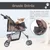 PawHut - Poussette Buggy Roue Pivotante 360° H.97 cm - Marron