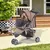 PawHut - Poussette Buggy Roue Pivotante 360° H.97 cm - Marron PawHut - Poussette Buggy Roue Pivotante 360° H.97 cm - Marron
