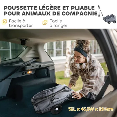 PawHut - chariot chien poignée télescopique PawHut - chariot chien poignée télescopique