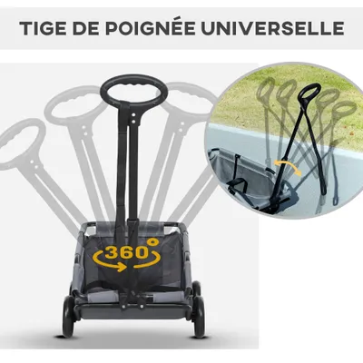 PawHut - chariot chien poignée télescopique PawHut - chariot chien poignée télescopique
