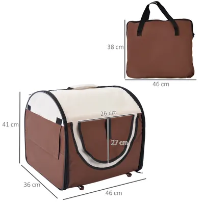 PawHut - Sac transport pliable & coussin H.41 cm - Multicolore