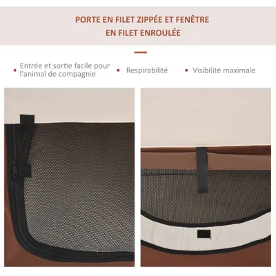PawHut - Sac transport pliable & coussin H.41 cm - Multicolore