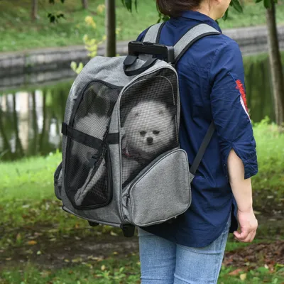 PawHut - 2 en 1 chariot sac à dos transport chien chat PawHut - 2 en 1 chariot sac à dos transport chien chat