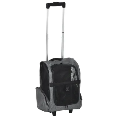 PawHut - 2 en 1 chariot sac à dos transport chien chat