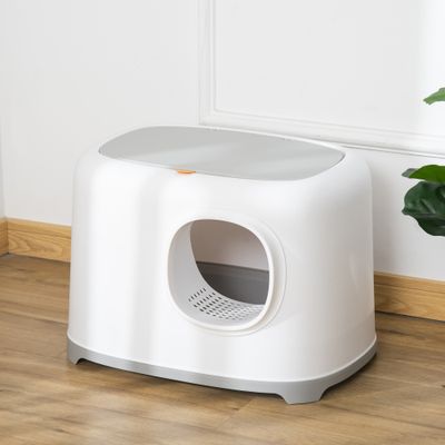PawHut - Maison de toilette chat porte couvercle ouvrant pelle