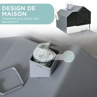 PawHut ? Maison de toilette chat design maison avec accessoires PawHut ? Maison de toilette chat design maison avec accessoires