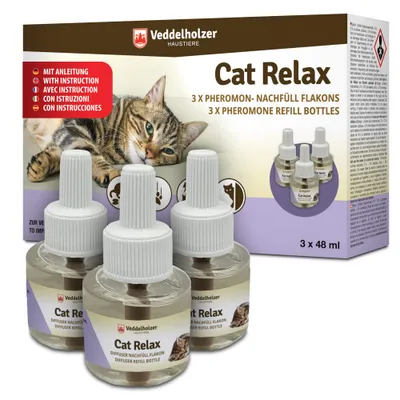Veddelholzer Relax Cat Phéromones Kit de recharge composé de 3 flacons de 4 Veddelholzer Relax Cat Phéromones Kit de recharge composé de 3 flacons de 4