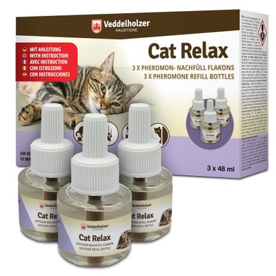Veddelholzer Relax Cat Phéromones Kit de recharge composé de 3 flacons de 4 1 article
