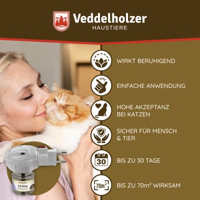 Veddelholzer Relax Cat Phéromones Kit de recharge composé de 3 flacons de 4
