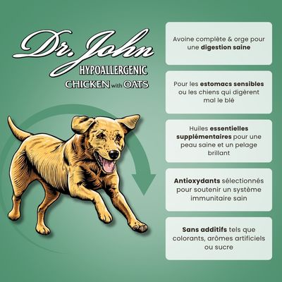 Croquettes chien adulte – Dr John Poulet & Avoine