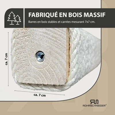 Rohrschneider Poteau en sisal avec embout en bois