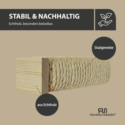 Rohrschneider Kletterstufe Sisalholm mit Holzfuss