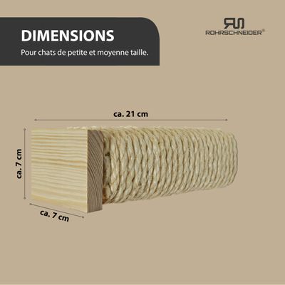 Rohrschneider Poteau en sisal avec embout en bois