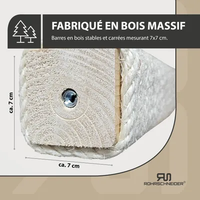 Rohrschneider Poteau en sisal avec embout en bois