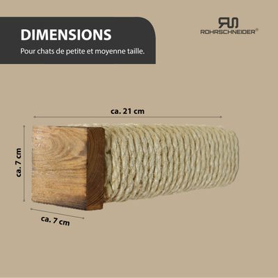 Rohrschneider Poteau en sisal avec embout en bois