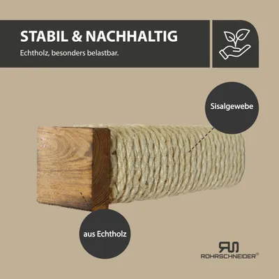 Rohrschneider Kletterstufe Sisalholm mit Holzfuss Rohrschneider Kletterstufe Sisalholm mit Holzfuss