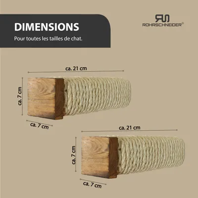 Katzenkletterwand Massiv gefl. Holz + Kissen Cord dkl.grau.