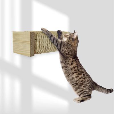 Marche d'escalier en sisal avec support en bois