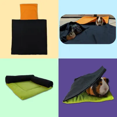 NEO SOLVO Coussin Polaire avec 2 Boudins Tunnels pour Cochon d'Inde