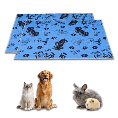 NEO SOLVO Tapis Absorbant et Antidérapant, Lavable en Machine Lot de 2 - 90 x 60 cm - Bleu Design