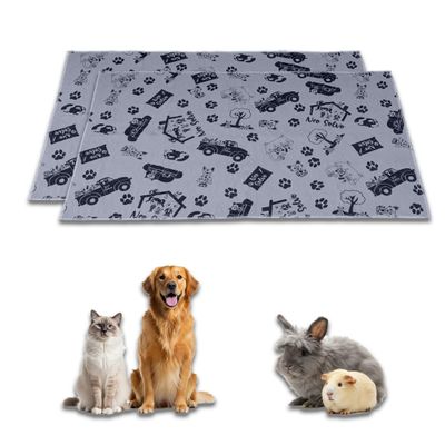 NEO SOLVO Tapis Absorbant et Antidérapant, Lavable en Machine Lot de 2 - 90 x 60 cm - Gris Design