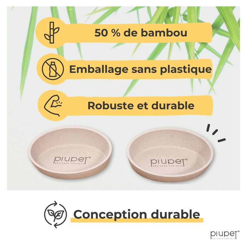 PIUPET Ecuelle pour chat set de 2 pièces