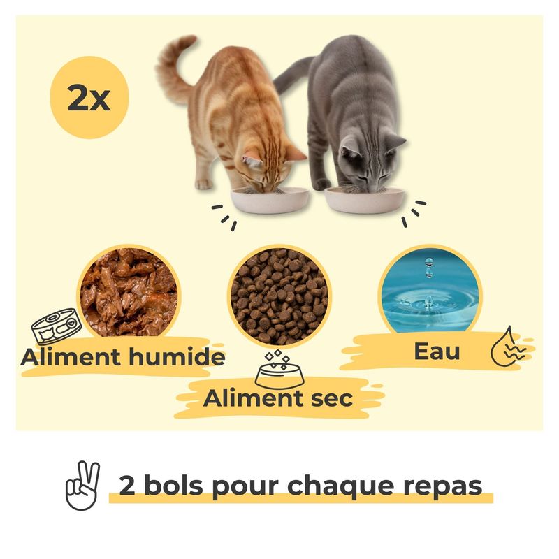 PIUPET Ecuelle pour chat set de 2 pièces