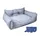 Lit 75x60x25cm polyester gris et manteau pet 35cm bleu