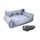 Lit 65x50x20cm polyester gris et manteau pet 30cm noir