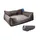 Lit 65x50x20cm polyester marron et manteau pet 30cm noir