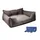 Lit 75x60x25cm polyester marron et manteau pet 35cm bleu