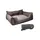 Lit 50x40x18cm polyester marron et manteau pet 25cm noir