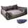 Lit 90x70x28cm polyester marron et manteau pet 40cm bleu