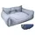 Lit 90x70x28cm polyester gris et manteau pet 40cm bleu