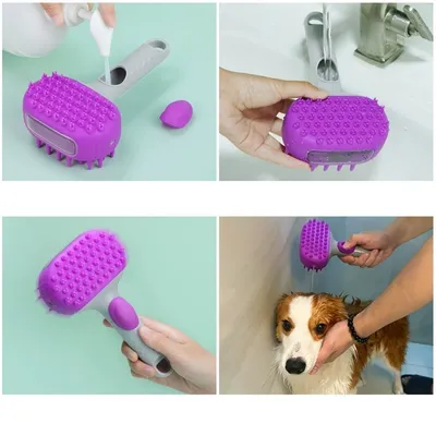 IntiMeg Brosse de bain en silicone pour chien