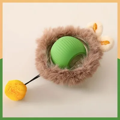 IntiMeg Jouet pour chat balle en peluche électrique