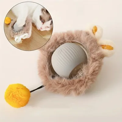 IntiMeg Jouet pour chat balle en peluche électrique