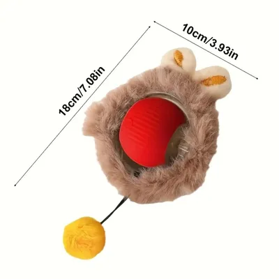IntiMeg Jouet pour chat balle en peluche électrique