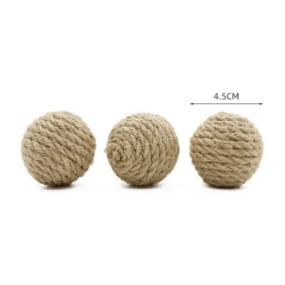 IntiMe Lot de 3 balles en sisal pour chat